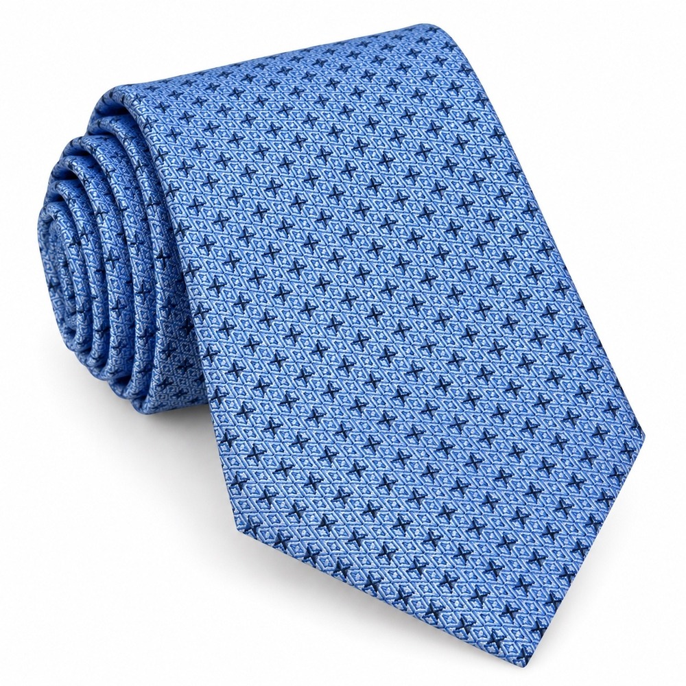 Vintage BVLGARI Blue Geometric Designer Tie Italian Luxury